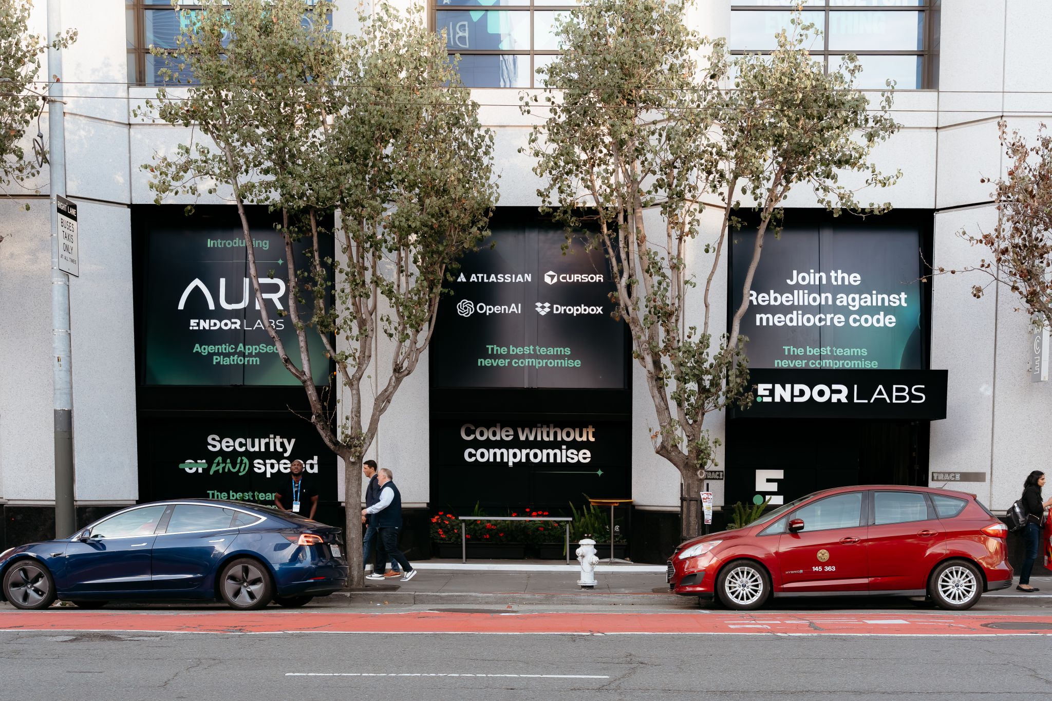 Endor Labs brand takeover — 3rd Street, San Francisco